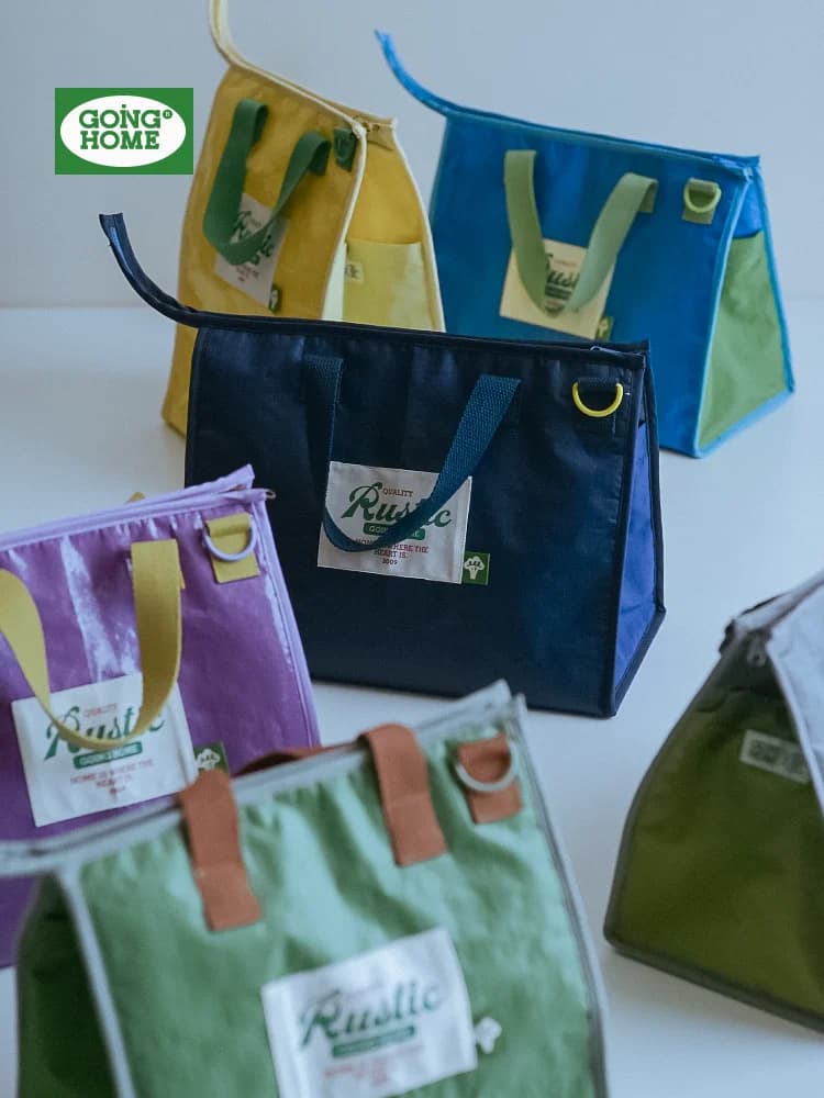 Borsa Termica per Pranzo ad Alto Valore Estetico, Impermeabile e Portatile, per Lavoratori d'Ufficio e Studenti, Stile Nordico in PE