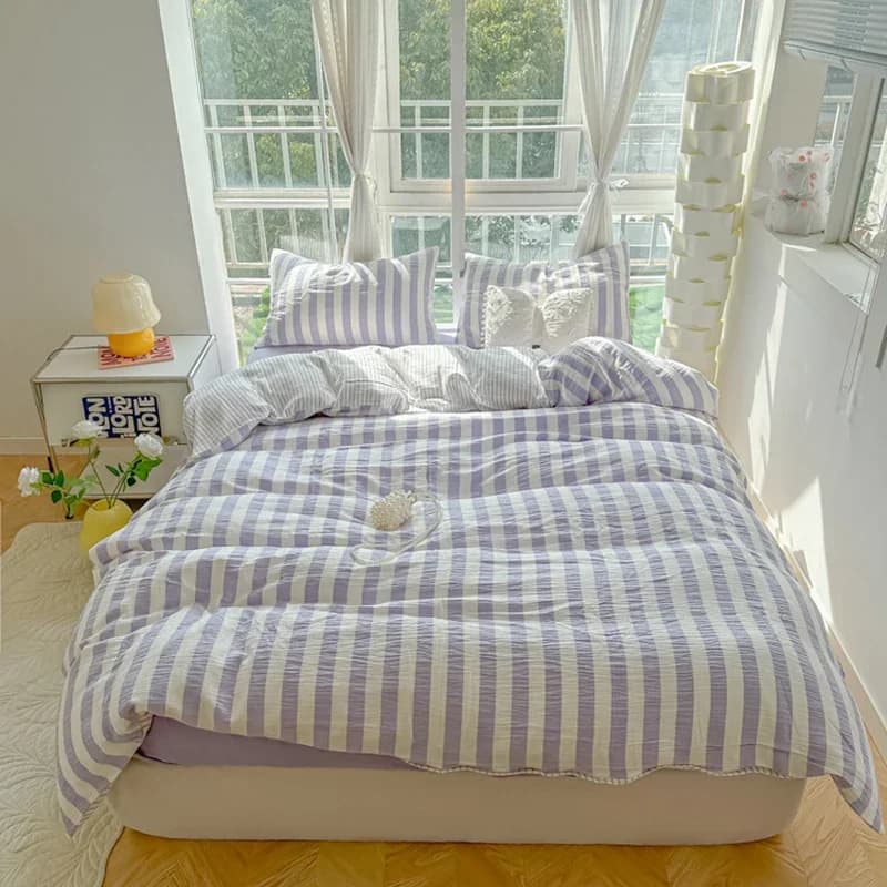 Nordic Bed Linen Set, Popular Waist Cover Set, Single Bed Sheet Set, Double, Queen Size, Soft and Gentle Leather Delicate