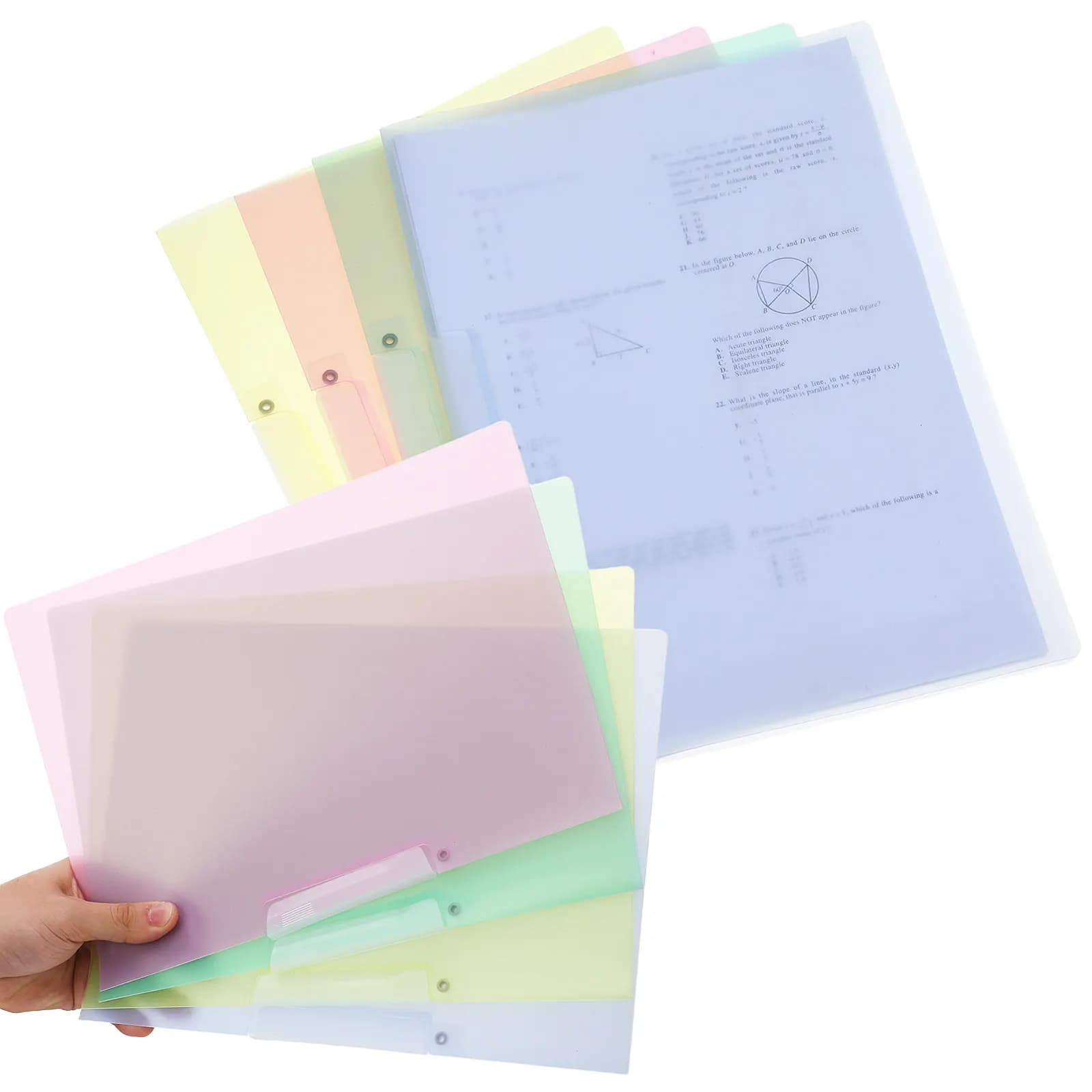 8 cartelle portadocumenti in plastica formato A4, robuste, per l'organizzazione di documenti d'ufficio, copertine per report, raccoglitori per presentazioni, forniture aziendali