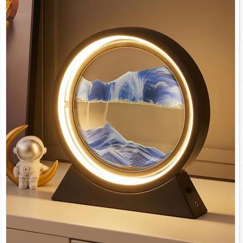 LED Moving Sand Art lampada da tavolo sabbie mobili luce notturna 3D Sandscape lampade da comodino a clessidra pittura a sabbia fluente decorazioni per la casa regali