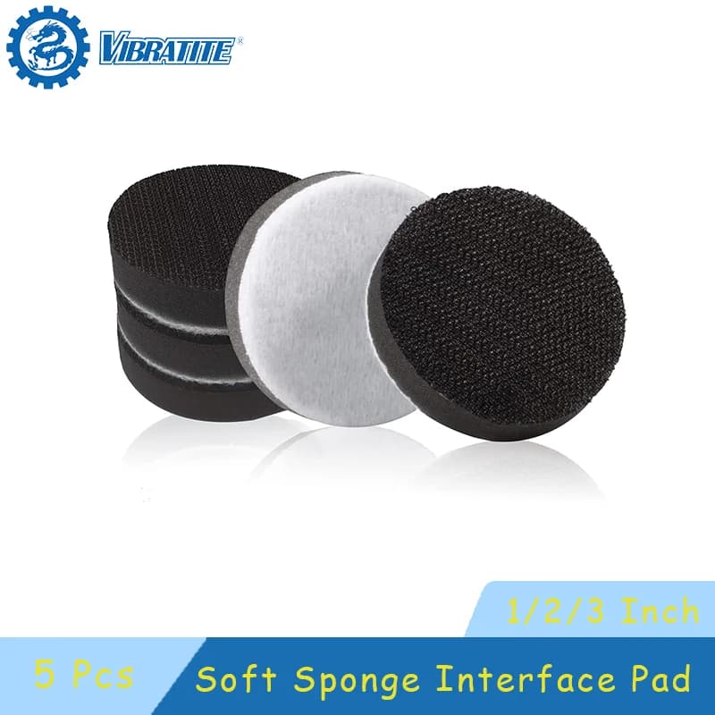 1/2/3 Inch Soft Sponge Interface Pad 5 Pcs Hook & Loop Sanding Pads Backing Plate for Sander Polishing Grinding Sanding Disc
