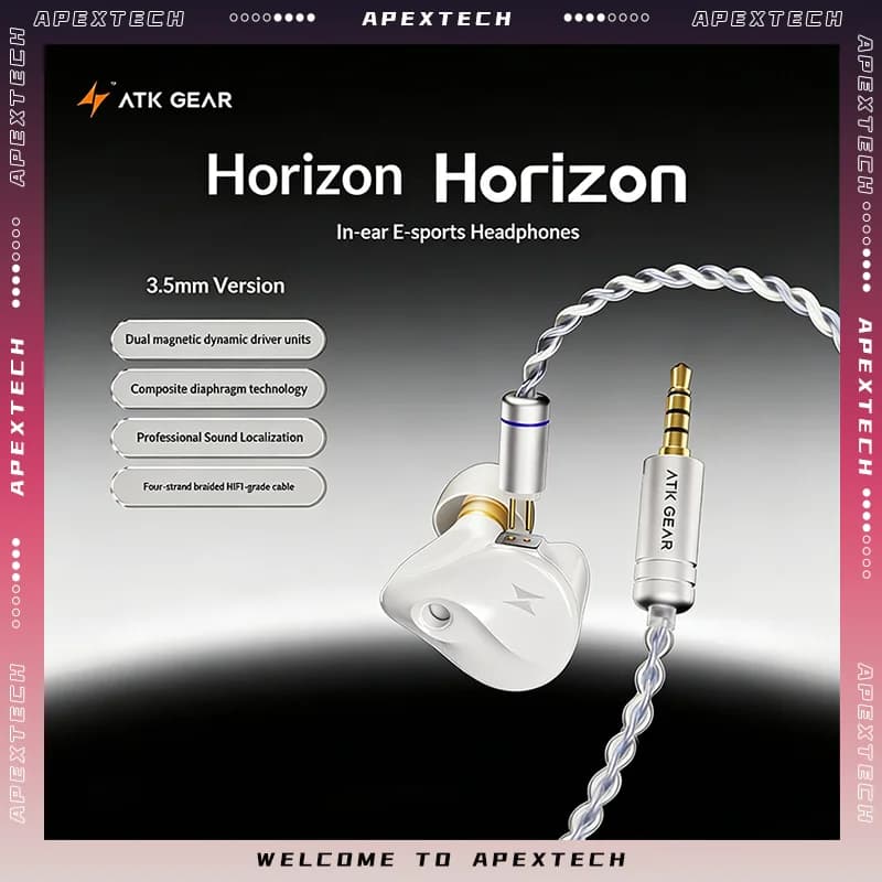 Cuffie da Gaming In-Ear ATK Horizon USB Type-C con DAC 384kHz/32bit Audio Hi-Fi e Microfono per PC, Mobile ed Esports