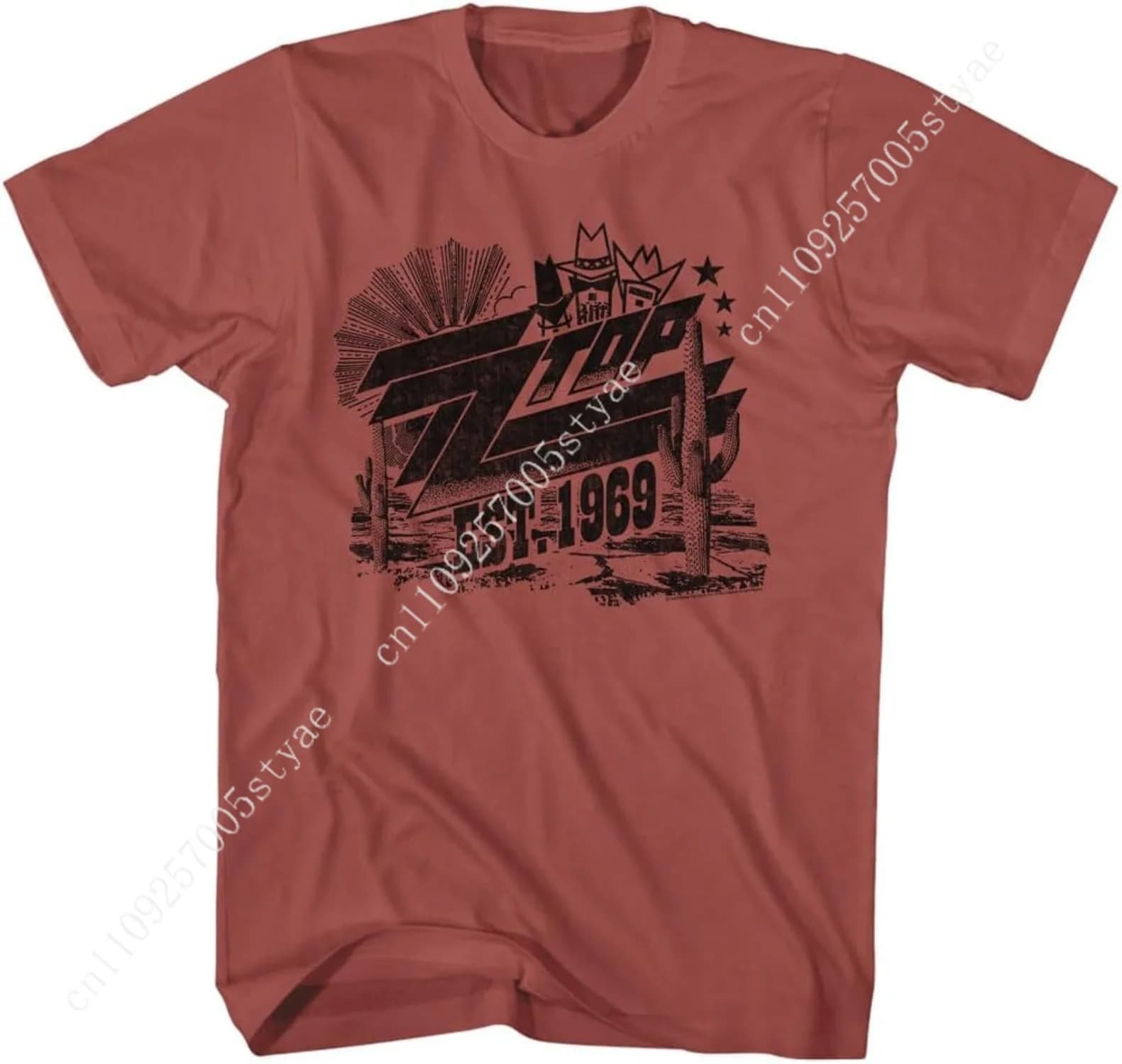 ZZ Top Est. 1969 Mens Black Short Sleeve T Shirt Classic Rock Vintage Style Graphic Tees