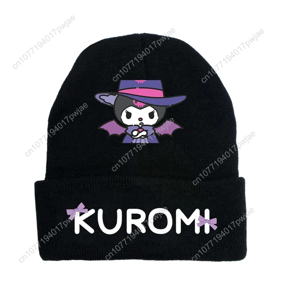 Berretto Lavorato a Maglia Kuromi Sanrio per Halloween — Cappello Invernale in Stile Anime