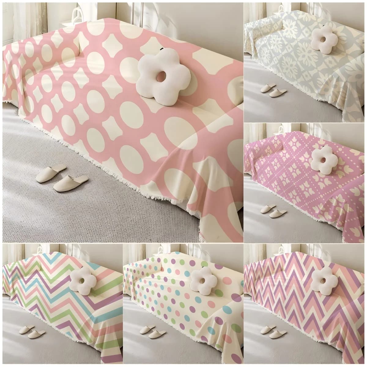 VIKAMA Classic Plaid Premium Feeling Sofa Cover Chenille Four Seasons Universal Sofa Towel Sofa Cover Cover Home Decoration