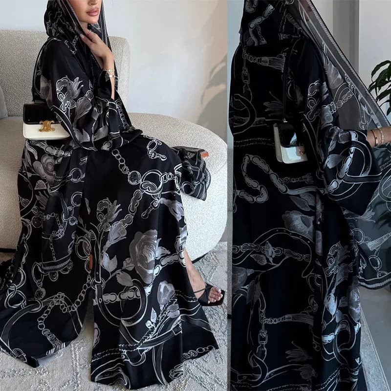 2026 Eid Mubarak Ramadan Open Abaya Woman Muslim Dress Jilbab Kebaya Islamic Clothing Caftano Robe Dresses Hijab Fashion Abaya