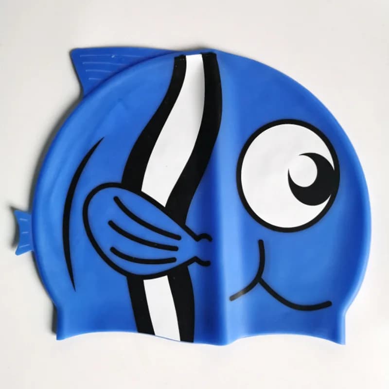Cuffia da nuoto in silicone puro 2026, nuova cuffia da nuoto a cartone animato, cuffia da nuoto in silicone a forma di pesce per bambini