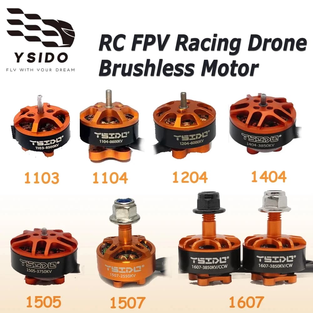 Motore Brushless YSIDO 1103 1104 1204 1303 1404 1505 1507 1604 1607 Leggero per Droni FPV da Corsa RC e Modelli Quadricotteri Fai-da-Te