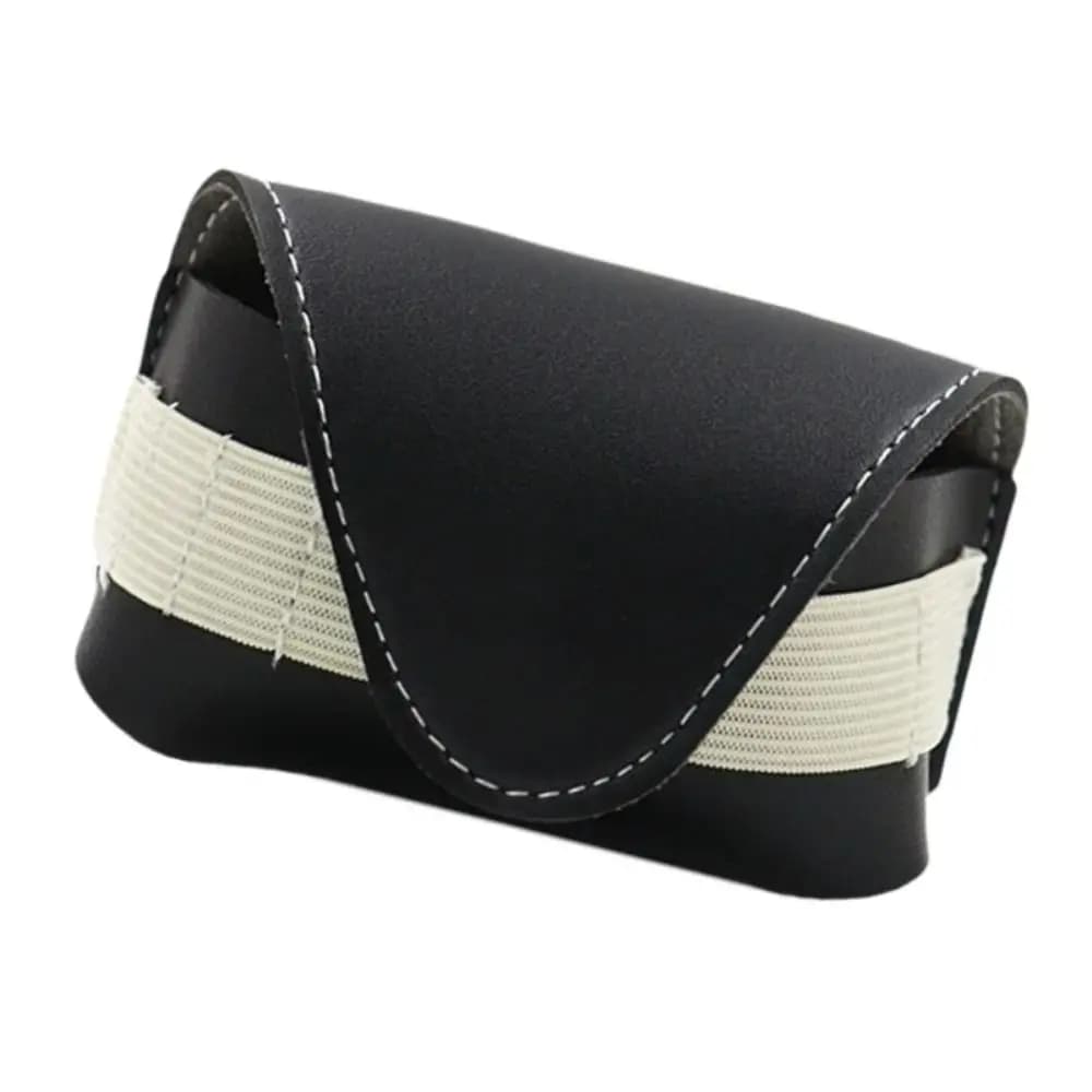 Magnetic Buckle Golf Ball Waist Bag PU Leather Waterproof Golf Belt Bag Mini 2 Balls Golf Ball Container Outdoor Activities