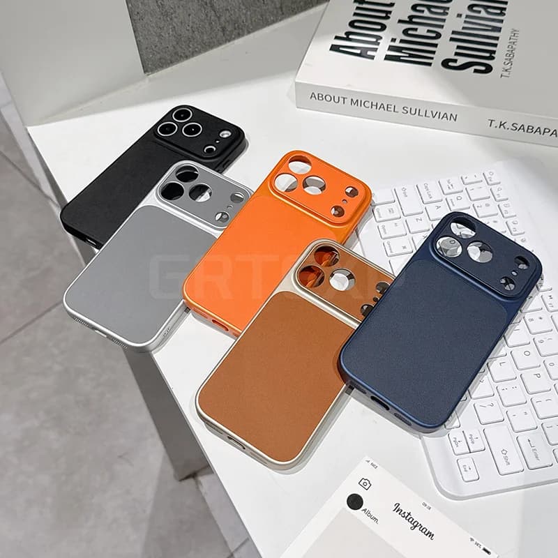 Custodia in pelle di lusso per iPhone 17 Air 17 17 Pro 17 Pro Cover ultra sottile con guscio morbido opaco colorato Max