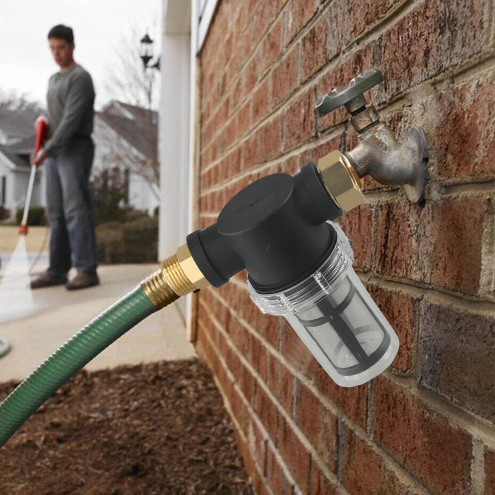 Filtro per lavaggio auto, filtro per tubo da giardino, rimuove sporco e sabbia, design ad alta pressione per tubi da giardino