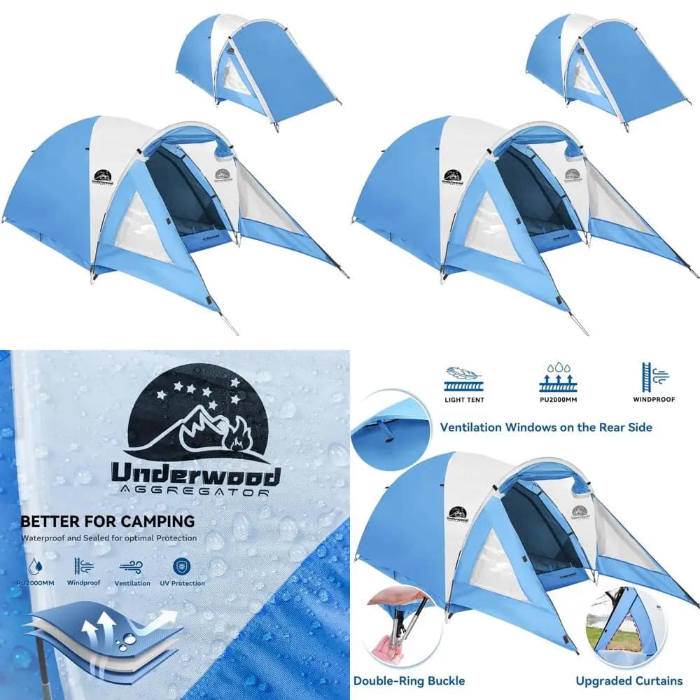 Tenda da campeggio leggera per 2 persone con portico, impermeabile e facile installazione per escursioni, caccia e alpinismo
