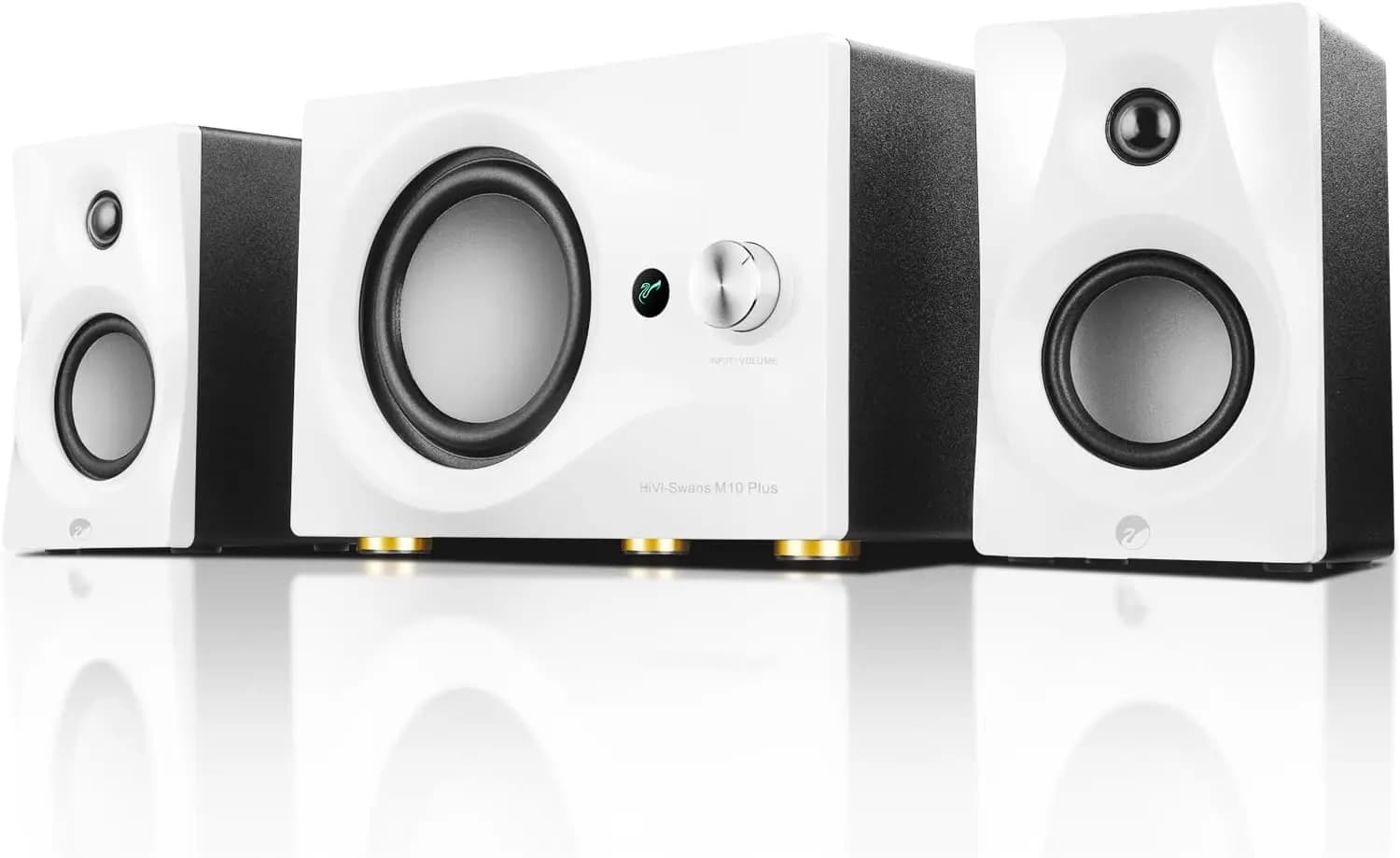 Bluetooth Bookshelf Speakers 2.1 System, 60W RMS Powered Computer Speakers with Subwoofer, AUX/Coaxial/Optical Input, Remote Control