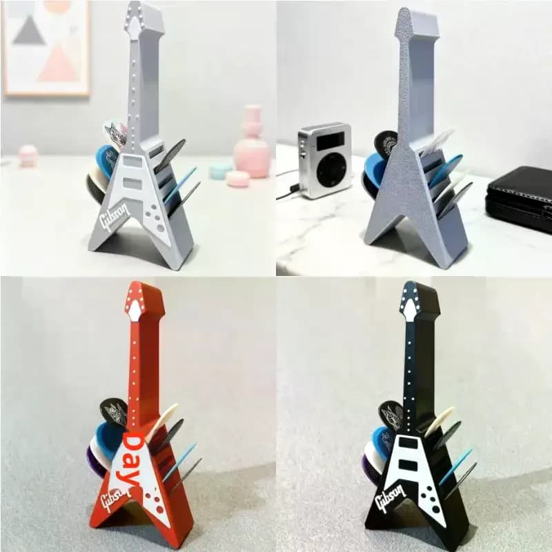 Scatola porta plettri per chitarra stampata in 3D, vetrina per organizer, scatola portaoggetti per plettri per chitarra, soluzione di archiviazione dal design portatile