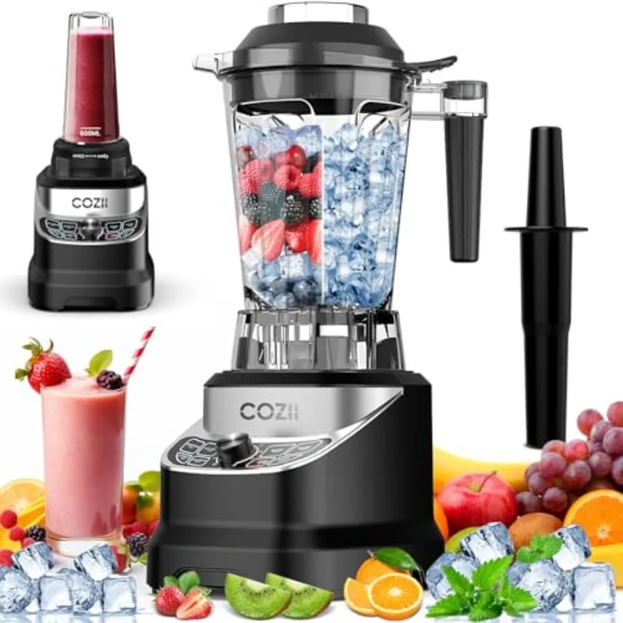 Frullatore da Banco Professionale 2000W per Cucina, con 7 Programmi Preimpostati, per Frullati, Ghiaccio Tritato, Bevande Congelate, Salse e Burro di Noci