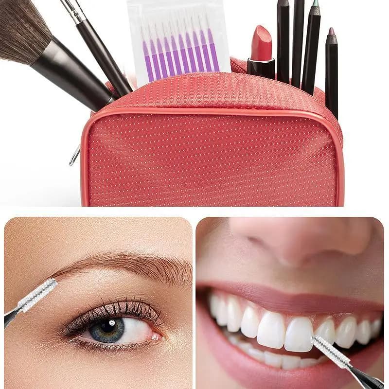 Confezione da 10 spazzolini interdentali e spazzolini per mascara per la pulizia e il trucco.