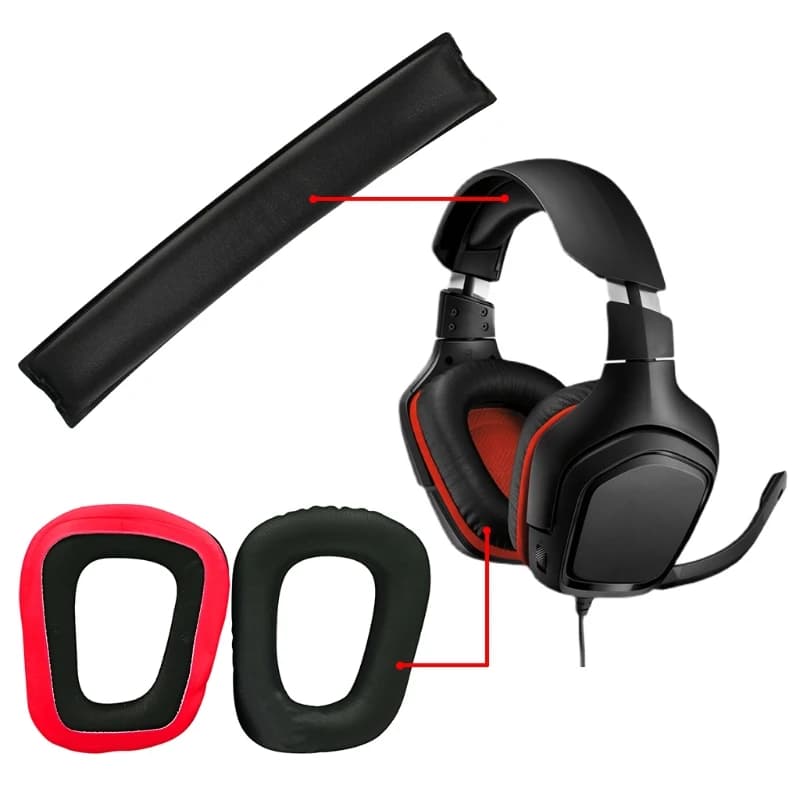 Pillow ear cushions Kit spare band for Logitech G331 G332 G432 G431 G430 G230 G231 G930 Beam earphones