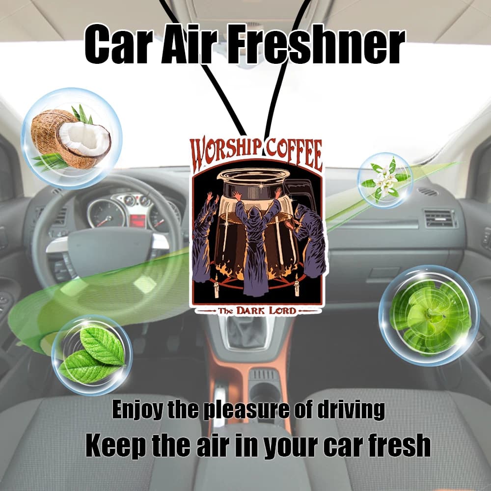 Car Deodorant with design “Worship Coffee” - Fresh fragrance for travel