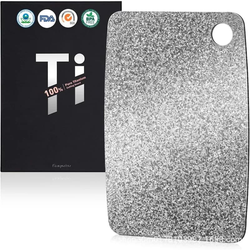 High-end Ice Crystal Titanium Cutting Board Pure Titanium One-piece Molded Corrosion-resistant Rust-free Odorless