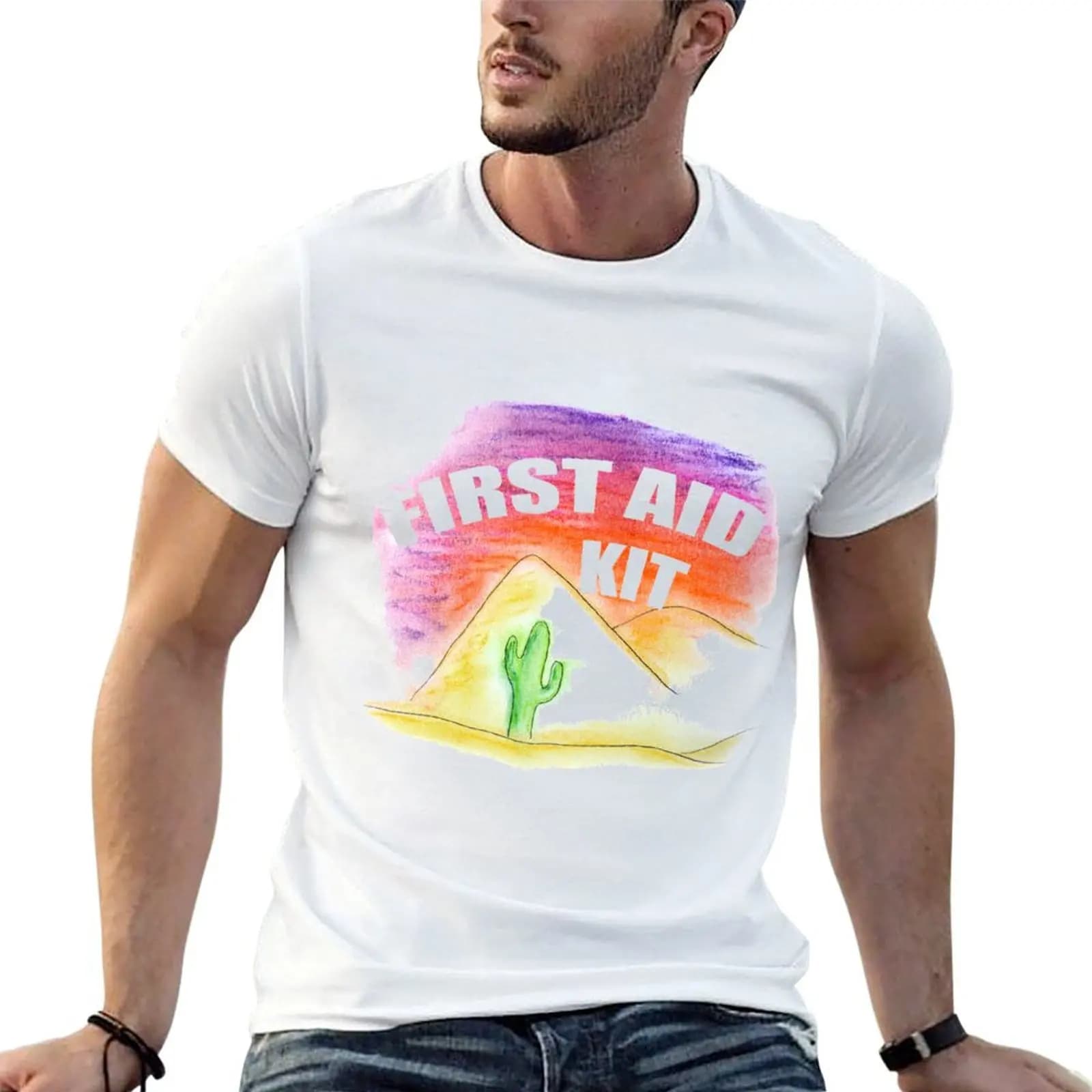 T-shirt Kit di Pronto Soccorso, t-shirt essenziale da uomo, t-shirt di lusso in cotone nero, t-shirt semplice da uomo, confezione t-shirt