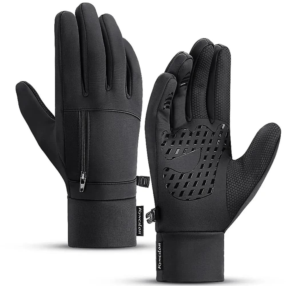 Guanti da ciclismo invernali all'aperto per uomo e donna Touchscreen antivento guanti da moto antiscivolo in Silicone antispruzzo sportivo caldo