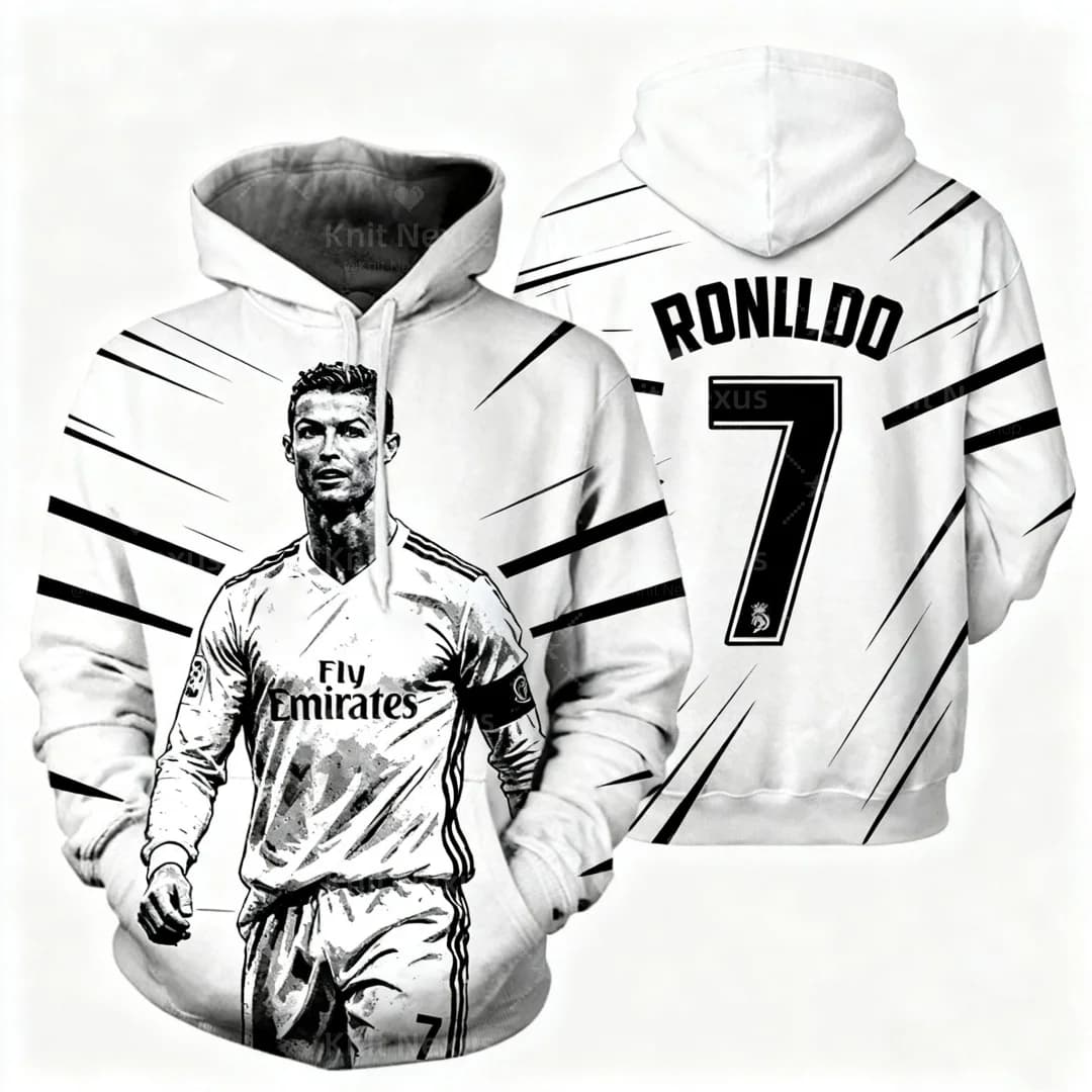 2025 Ronaldo Fan Football Hoodie 3D Print Autumn sweatshirt Y2K Kids hooded sweatshirt Men's and women's hoodies