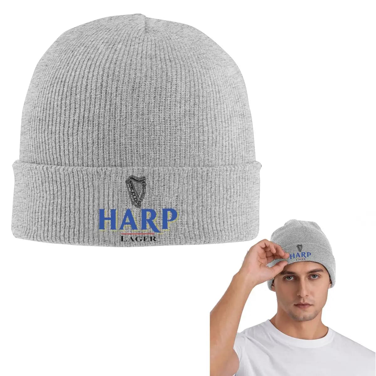 Harp By Guins Berretto lavorato a maglia caldo Cappello a cuffia Hip Hop Autunno Inverno Berretti da esterno Cappelli per unisex adulto