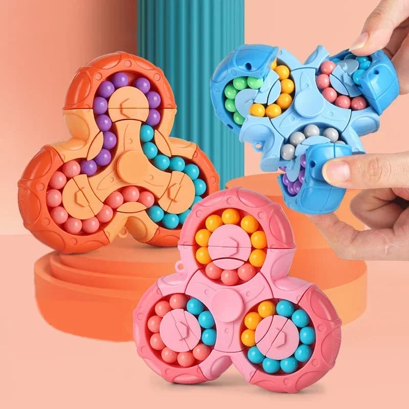 Nuovo cubo di fagioli magici rotanti creativo Fidget Spinner cubo magico puzzle per bambini giocattoli educativi cubo antistress per bambini giocattoli