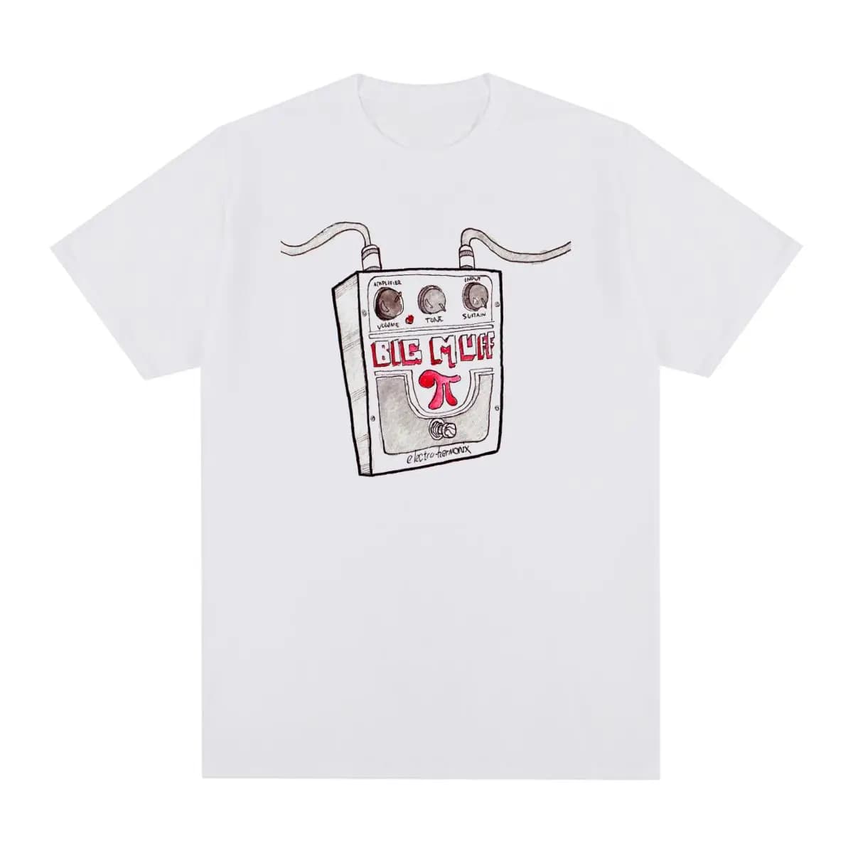 T-shirt Vintage Big Muff con Effetto Pedale Chitarra Shoegaze, Abbigliamento Streetwear Maschile in Cotone, Nuova Maglietta per Uomo e Donna