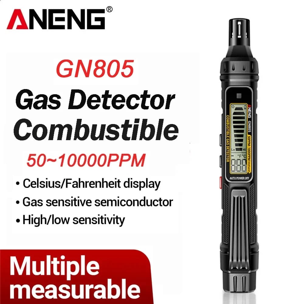 Rilevatore di Gas Combustibile ANENG, Rilevatore di Perdite di Gas Naturale Domestico 50~1000PPM con Allarme Sonoro, Strumento per Rilevamento Perdite di GPL