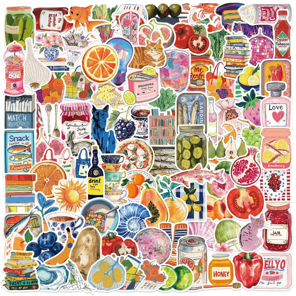 100 adesivi graffiti estetici mediterranei per ragazze, decorazioni fai da te impermeabili per chitarra/notebook/bagagli AnimeWorlds Store