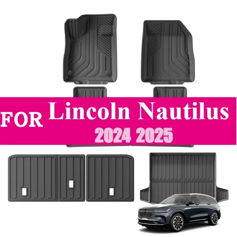 TPE 3D rubber mats for Lincoln Nautilus 2024 2025 Car mats, trunk mats, black interiors, left guide