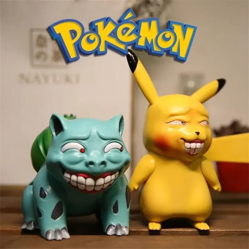 TOMY Pokemon Divertenti Personaggi Stravaganti Pikachu Bulbasaur Charmander Modellini in PVC Action Figure Anime Giocattolo Regalo per Ragazzi