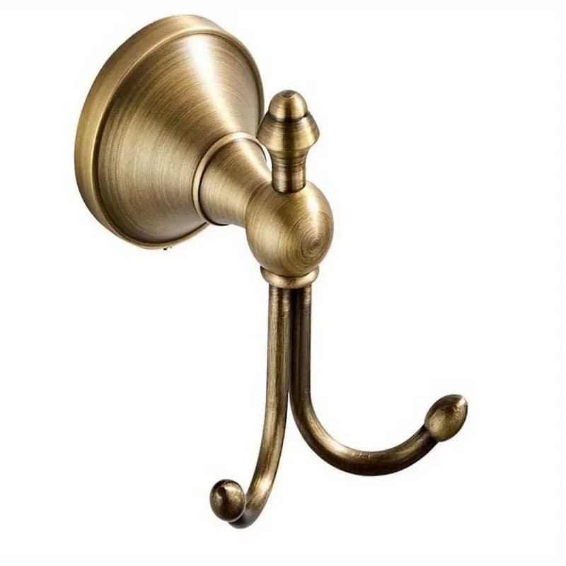 Vintage Style Brass Wall Hanger and Towels with Brushed Finish for Bathroom and Clothes
