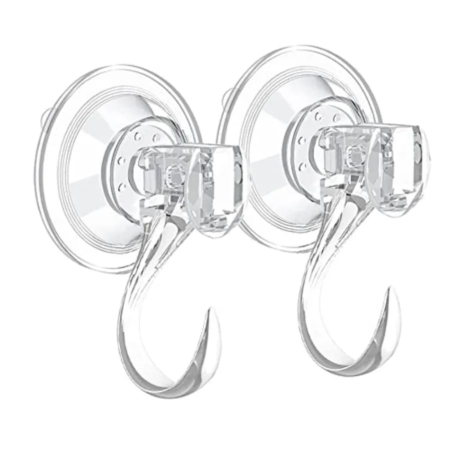 2 Pack Suction Cup Wreath Hanger, Large Clear Removable Suction Cup Wreath Hooks 22BL Strong Window Glass Wreath Holder Use for