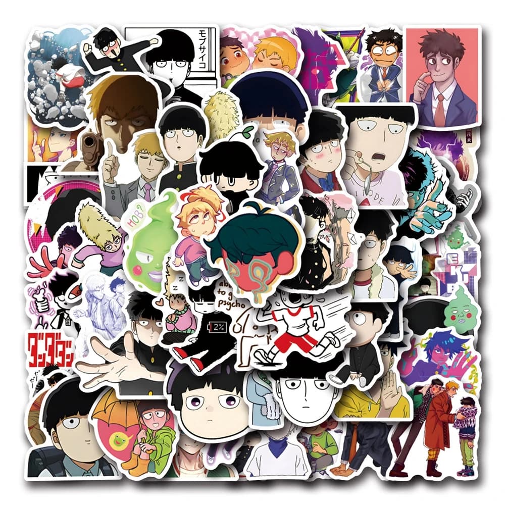 1 Confezione di Adesivi Anime Mob Psycho 100, Action Figure di Mobu Saiko Hyaku Reigen Arataka, Modellini Decorativi, Regalo, Giocattolo