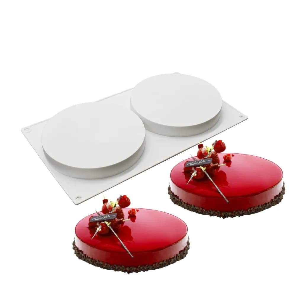 Stampo in Silicone Flatbread a 2 fori stampo per candele di sapone artigianale fai-da-te Mousse torta stampo per ghiaccio al cioccolato strumento per la decorazione di torte accessori per la cottura