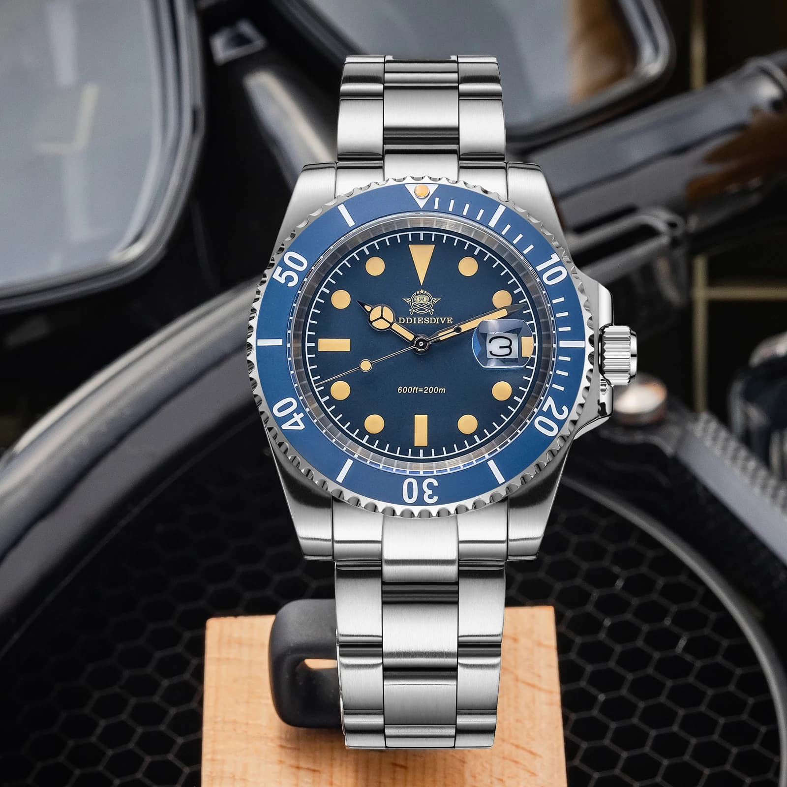 ADDIESDIVE AD2054 Quartz Watch For Men Luxury Fashion Stainless Steel C3 Luminous Display Calendar 20Bar Dive Relojes Masculino