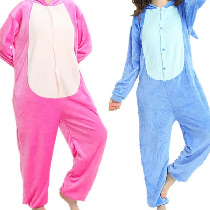 Pigiama intero per bambini interstellare in flanella per adulti animale cartone animato blu rosa versione toilette monopezzo per bambini regali di compleanno