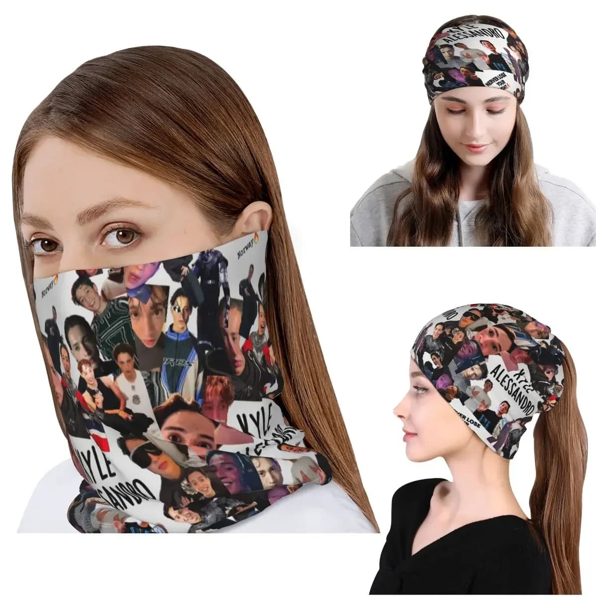 Kyle Alessandro Bandana Neck Cover Magic Scarf Multifunction Face Mask Beanies Hat for Men Women Adult All Season