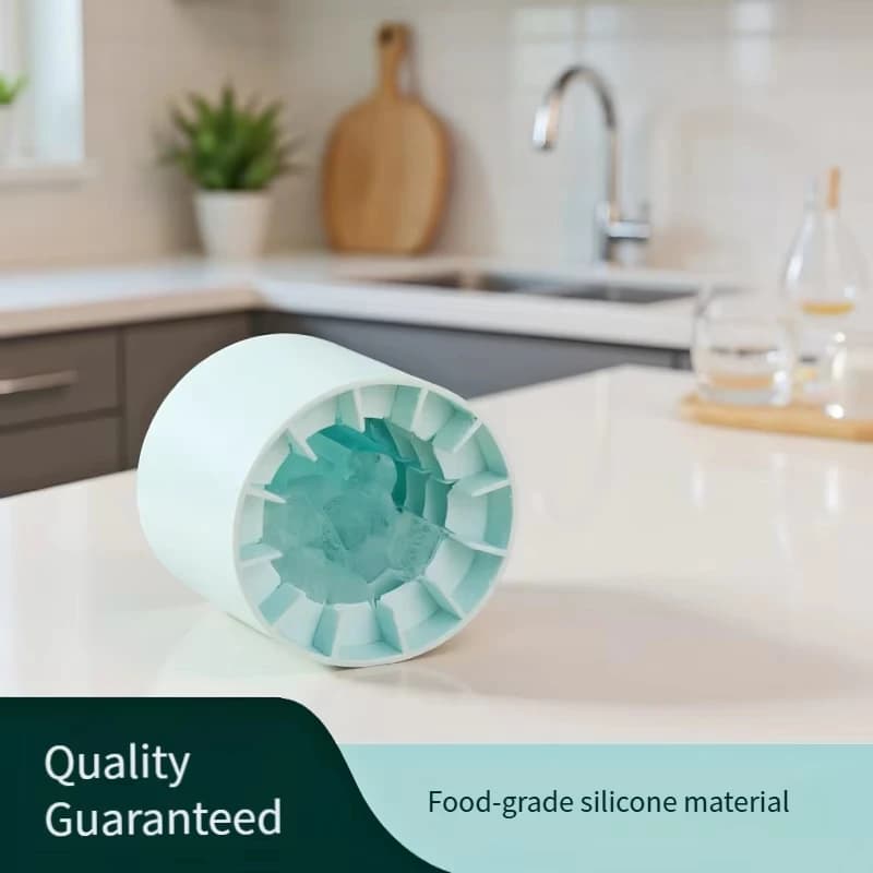 Stampo in silicone per ghiaccio, adatto per secchielli per ghiaccio fai da te, contenitori per ghiaccio, macchine per il ghiaccio domestiche, facile da rimuovere.
