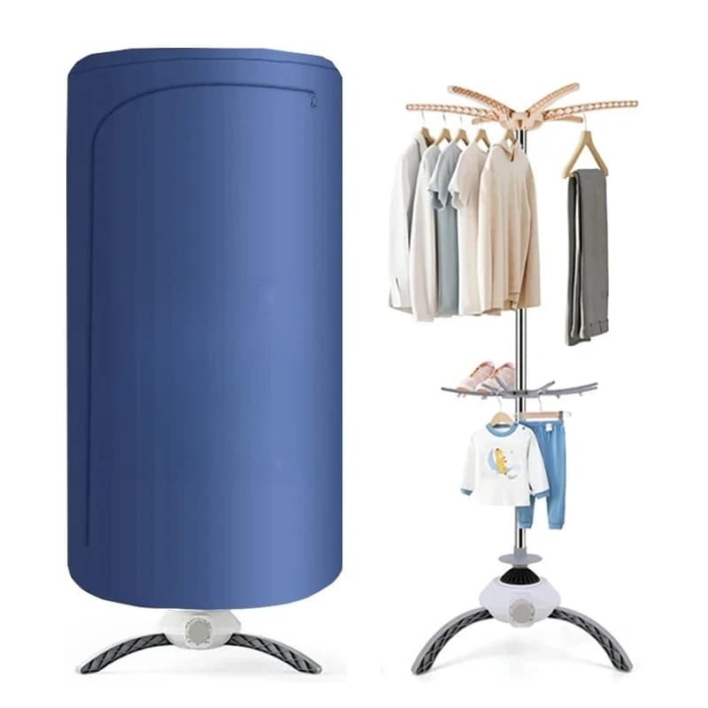 220V 900W Electric Clothes Dryer Portable Stainless Steel Warm Air Folding Drying Hanger Stand Support