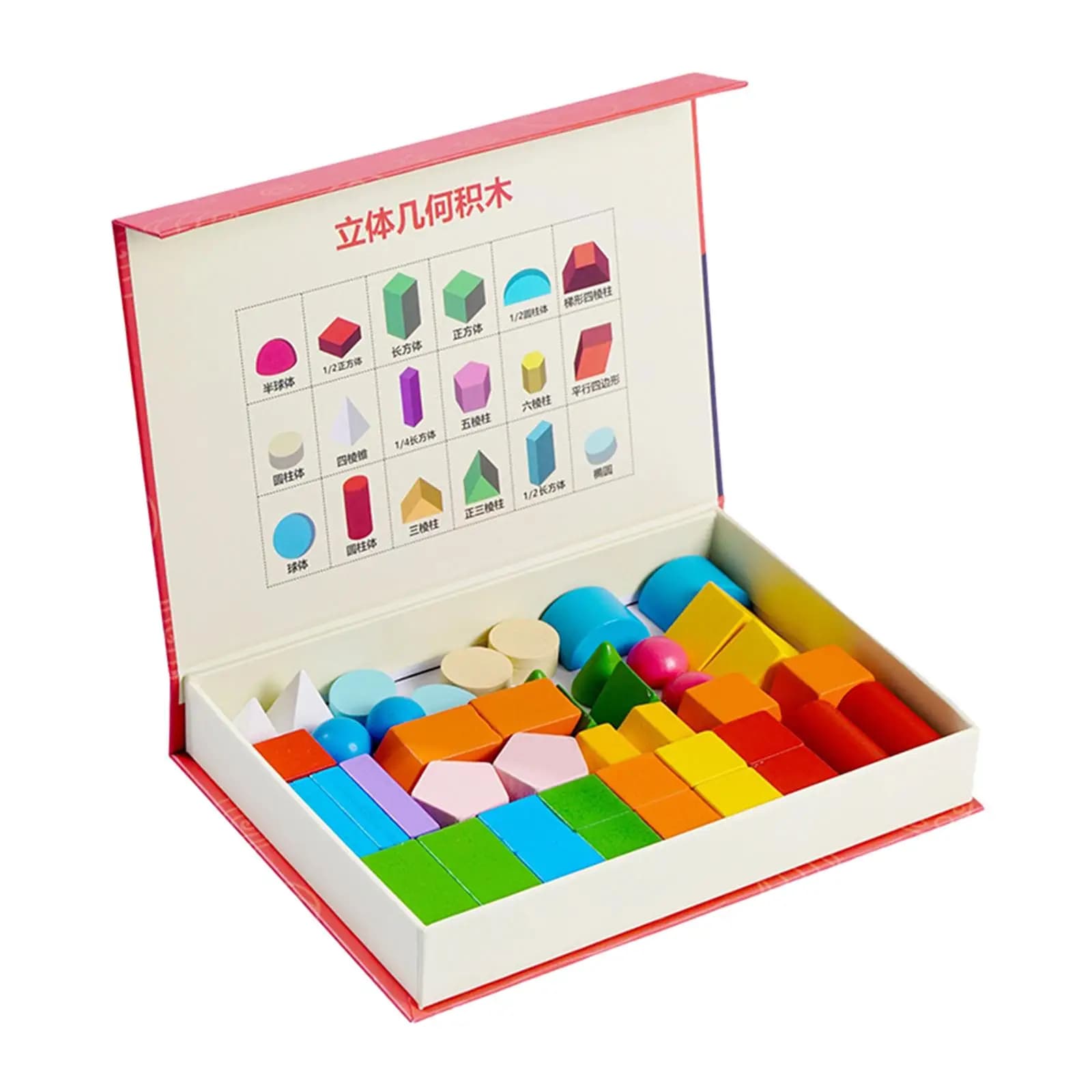 Giochi di Geometria per Bambini, Blocchi in Legno 3D, Cubi Colorati, Giocattoli Educativi per la Matematica, Set di Giocattoli Impilabili