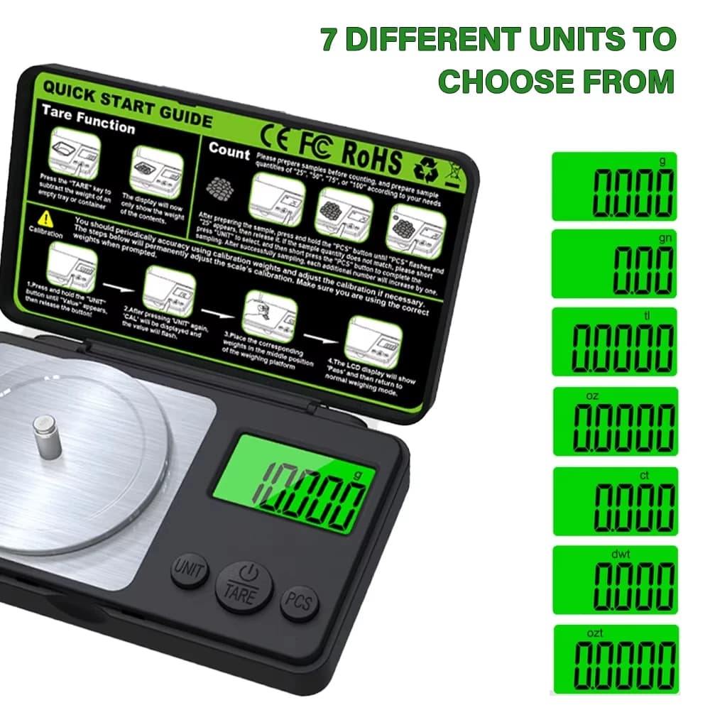50g/100g 0.001g Mini bilancia elettronica ad alta precisione Display digitale LCD Medicina Gioielli Karat Bilancia Bilancia tascabile portatile