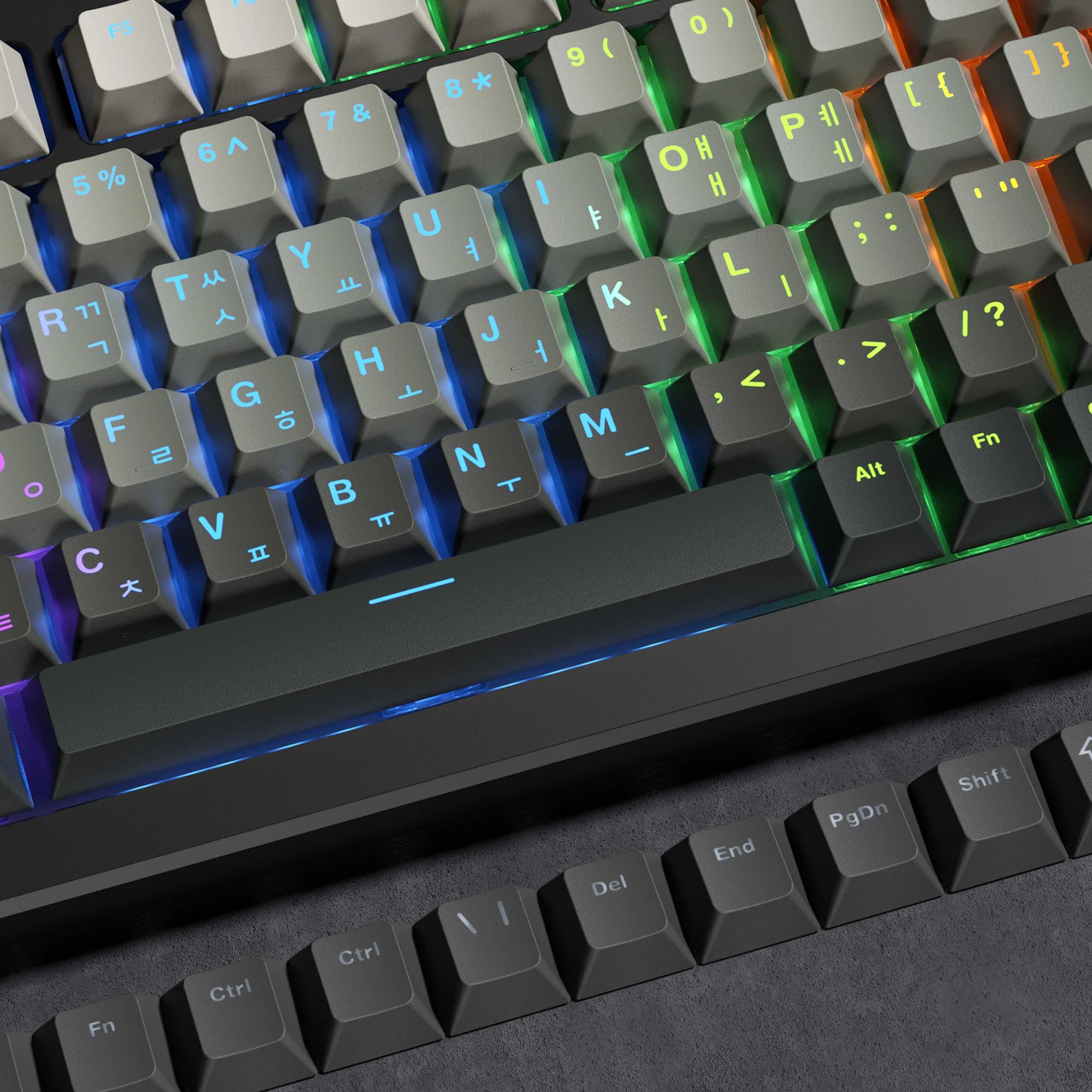 XVX Korean Top Print Shine Through Copritasti PBT grey shade for mechanical keyboards 132 keys