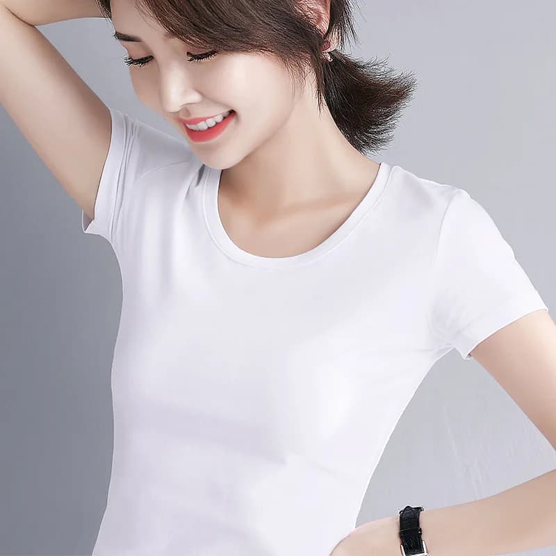 MRMT 2026 Nuovissima T-shirt da Donna in Cotone 95% Tinta Unita a Manica Corta, Top Slim da Donna, Abbigliamento Femminile