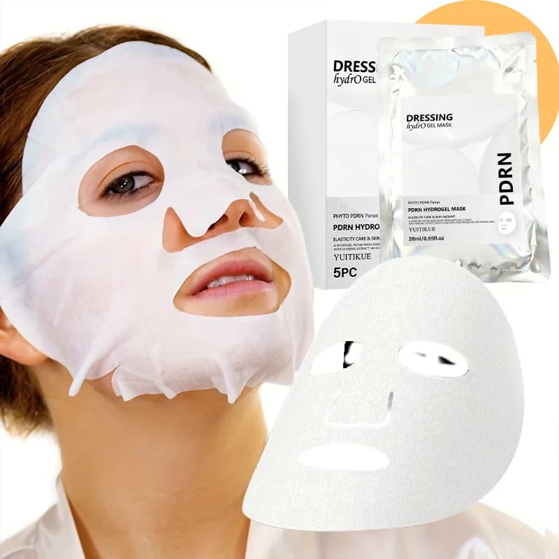 YUITIKUE PDRN Hydrogel Repair Mask 5 Pack 28ml Each Gentle Formula Deep Hydration Firming Bright Glow Facial Skin Mask