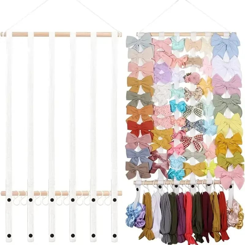 Porta fermagli per fiocco per capelli da ragazza, fascia multifunzione, organizer per gioielli, appendiabiti da parete, decorazione della stanza, regali di compleanno per bambini