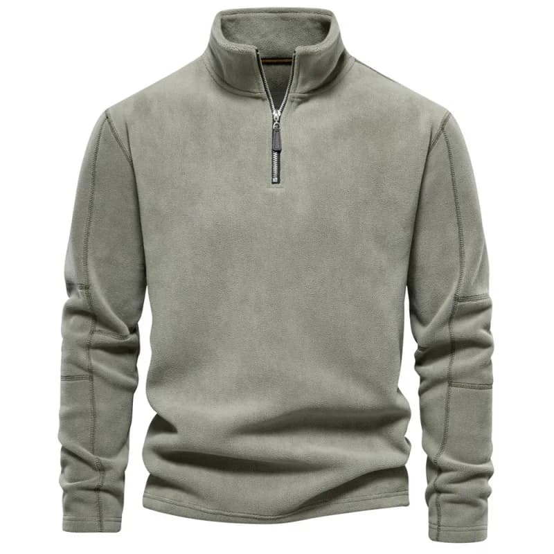 Men's Autumn and Winter New Stand-up Collar Semi-zipper Long-sleeved Sweater Stand-up Collar Versatile Men's Fleece Top