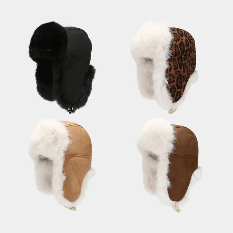 2024 inverno cotone solido protezione per le orecchie cappello regolabile outdoor Skullies berretti bomber cappelli tenere al caldo berretto per uomini e donne 12